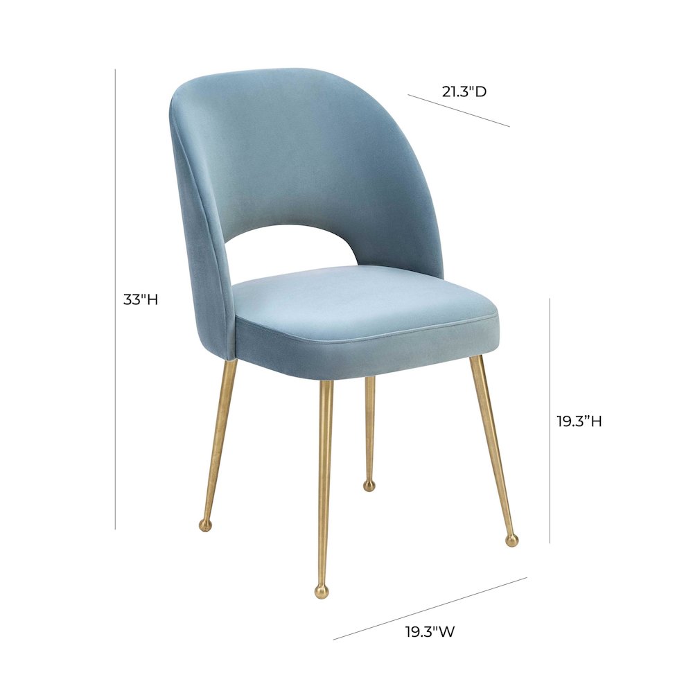 Swell Sea Blue Velvet Chair. Picture 6