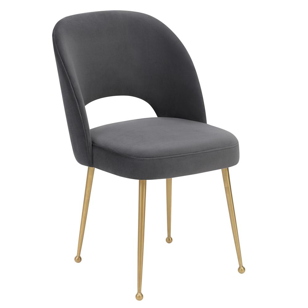 Swell Dark Grey Velvet Chair. Picture 5