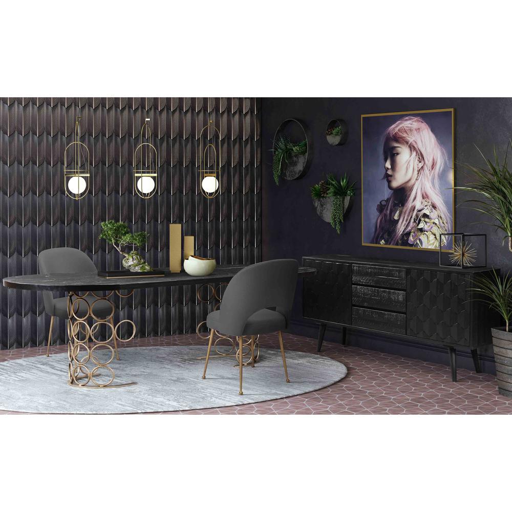 Swell Dark Grey Velvet Chair. Picture 9
