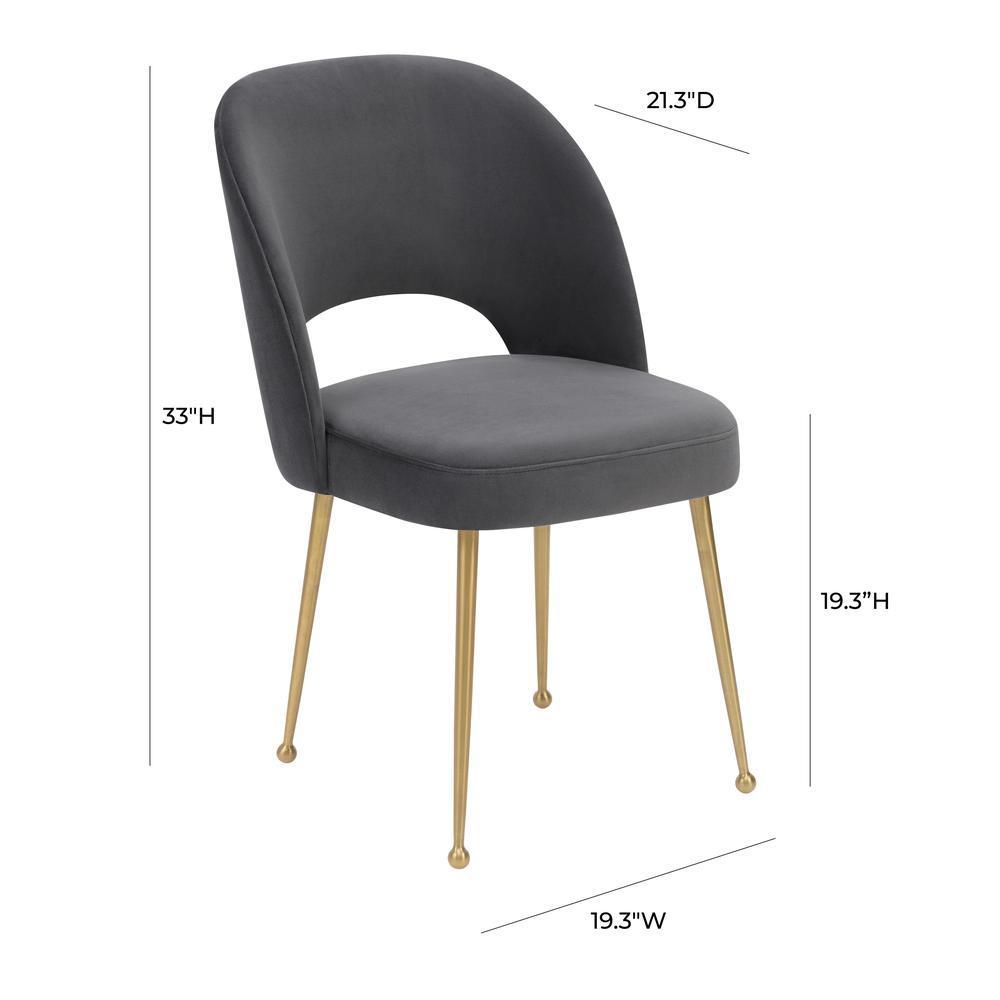 Swell Dark Grey Velvet Chair. Picture 3