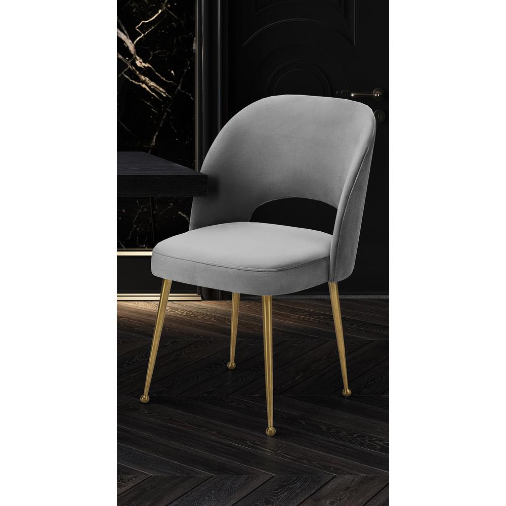 Swell Light Grey Velvet Chair. Picture 8