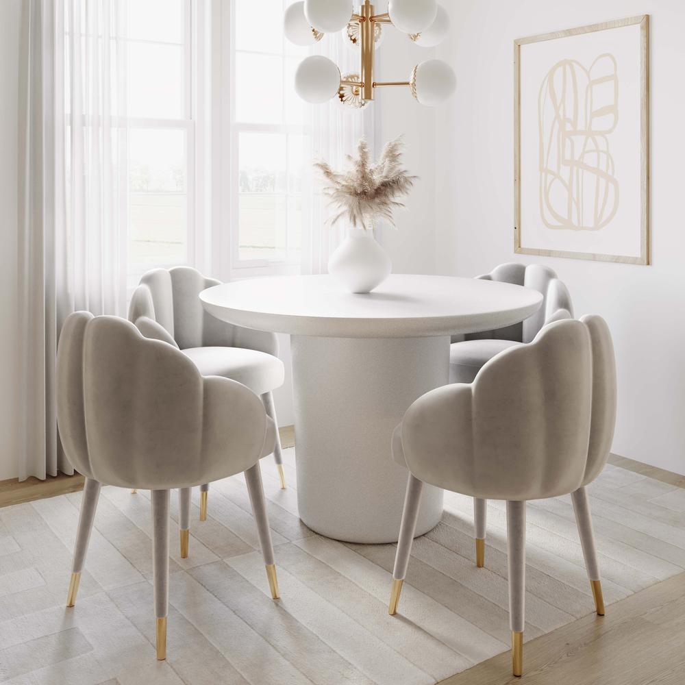 Gardenia Light Grey Velvet Dining Chair. Picture 4