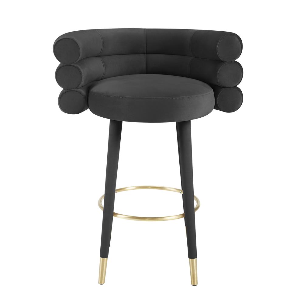 Betty Black Velvet Barstool. Picture 3