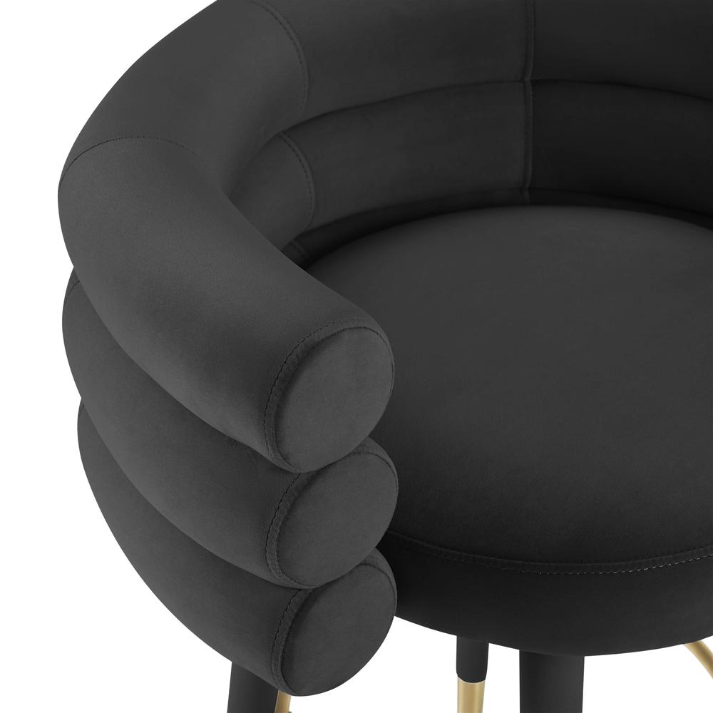 Betty Black Velvet Barstool. Picture 4