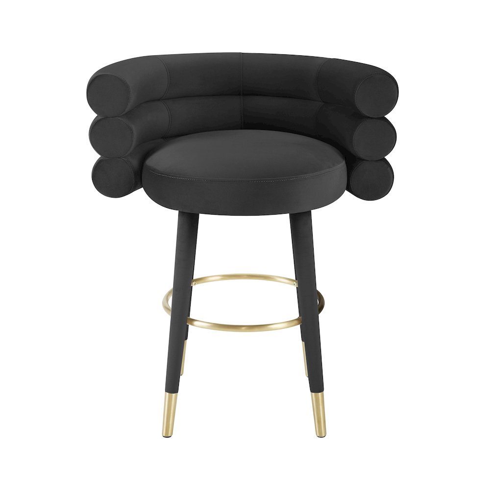 Betty Black Velvet Counter Stool. Picture 3