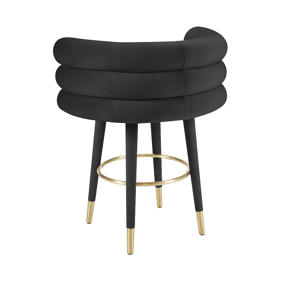 Betty Black Velvet Counter Stool. Picture 4
