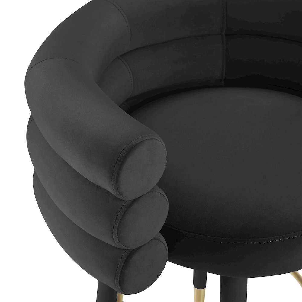 Betty Black Velvet Counter Stool. Picture 5