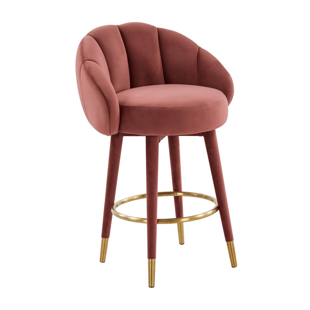 Myla Salmon Swivel Counter Stool. Picture 2