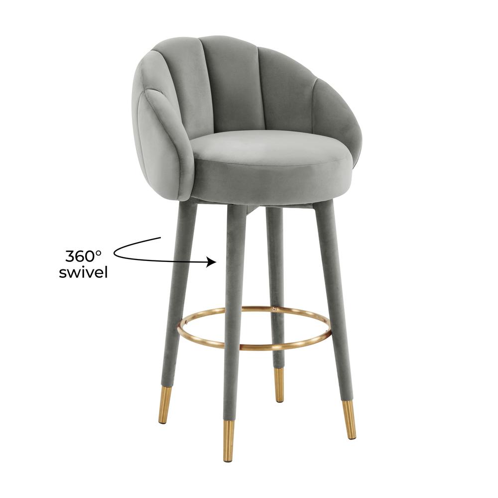 Myla Light Grey Swivel Bar Stool. Picture 7