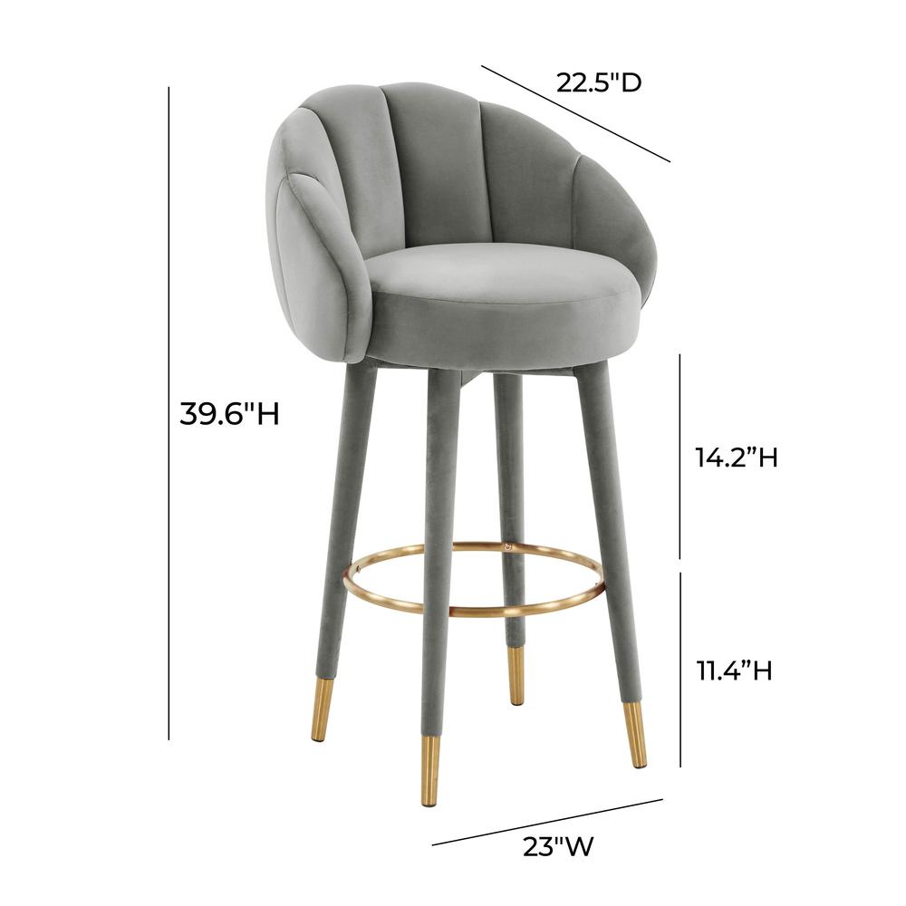 Myla Light Grey Swivel Bar Stool. Picture 6
