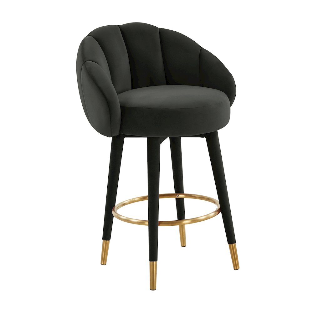 Myla Black Swivel Counter Stool. Picture 1