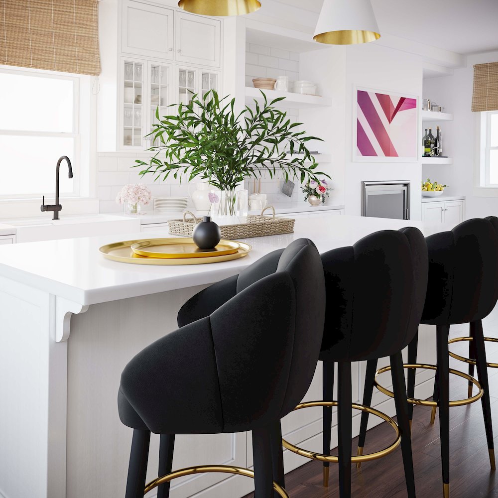 Myla Black Swivel Counter Stool. Picture 2