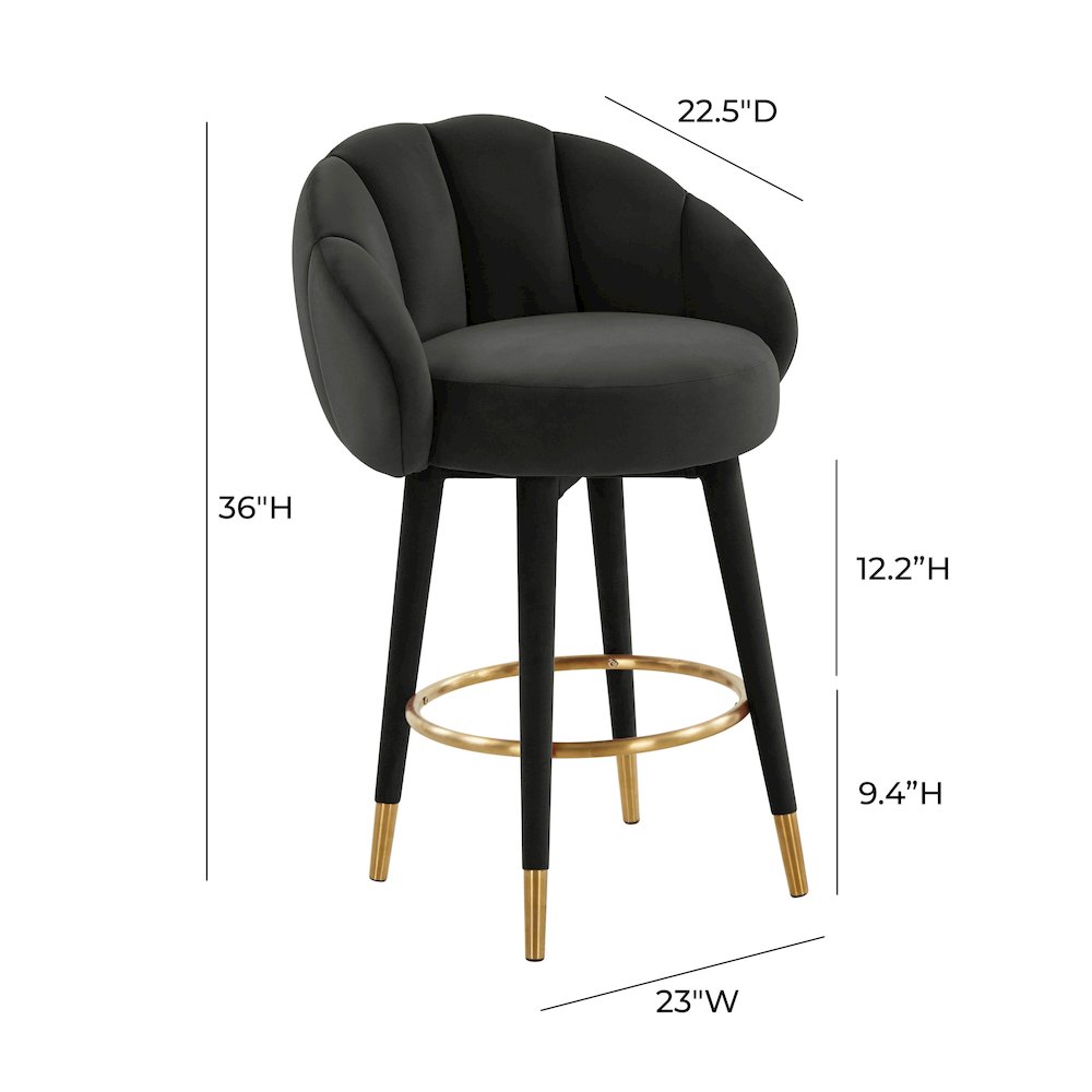 Myla Black Swivel Counter Stool. Picture 8