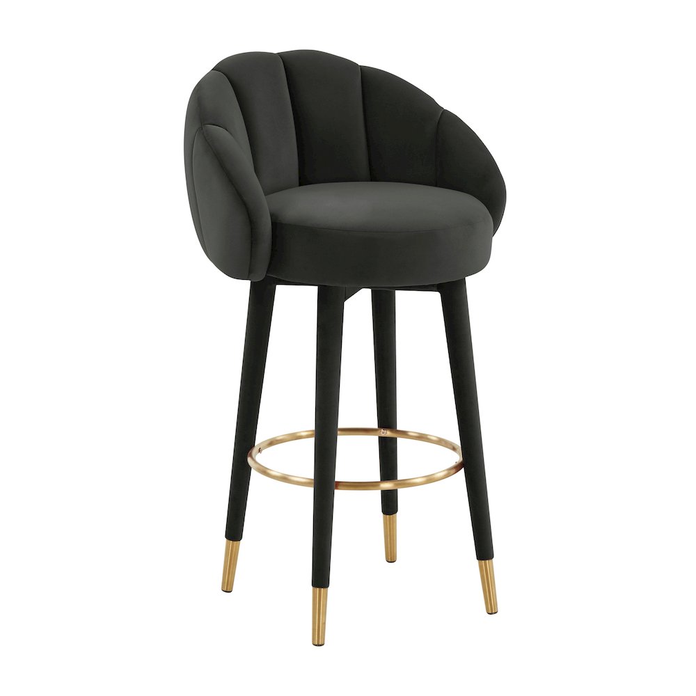 Myla Black Swivel Bar Stool. Picture 1