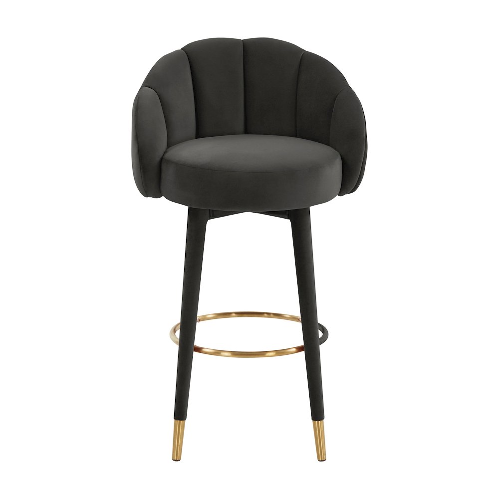 Myla Black Swivel Bar Stool. Picture 3