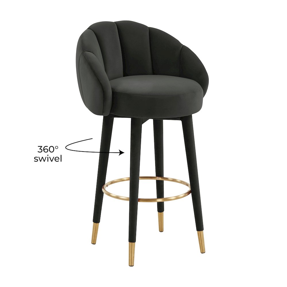 Myla Black Swivel Bar Stool. Picture 7