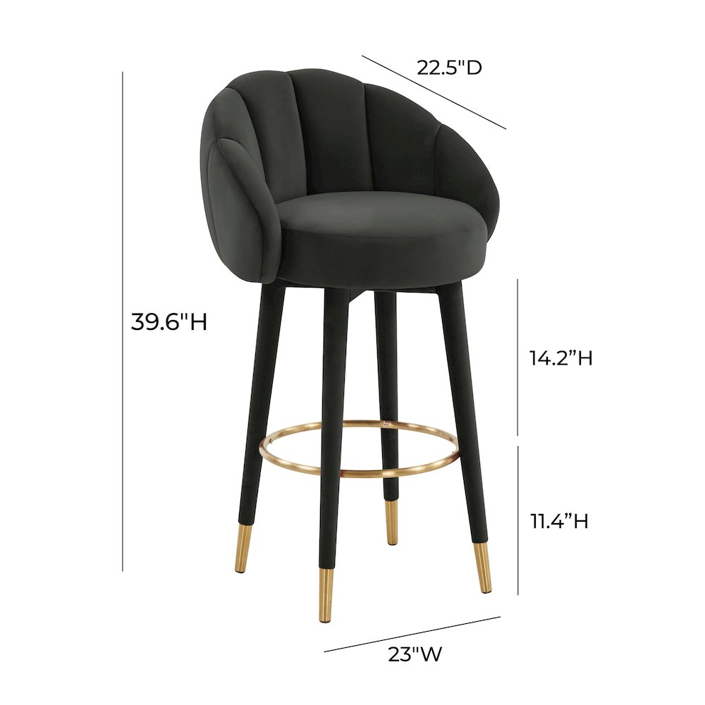 Myla Black Swivel Bar Stool. Picture 8