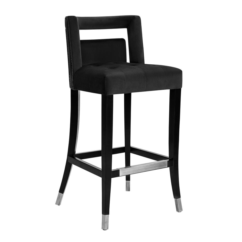 Hart Black Velvet Counter Stool. Picture 5