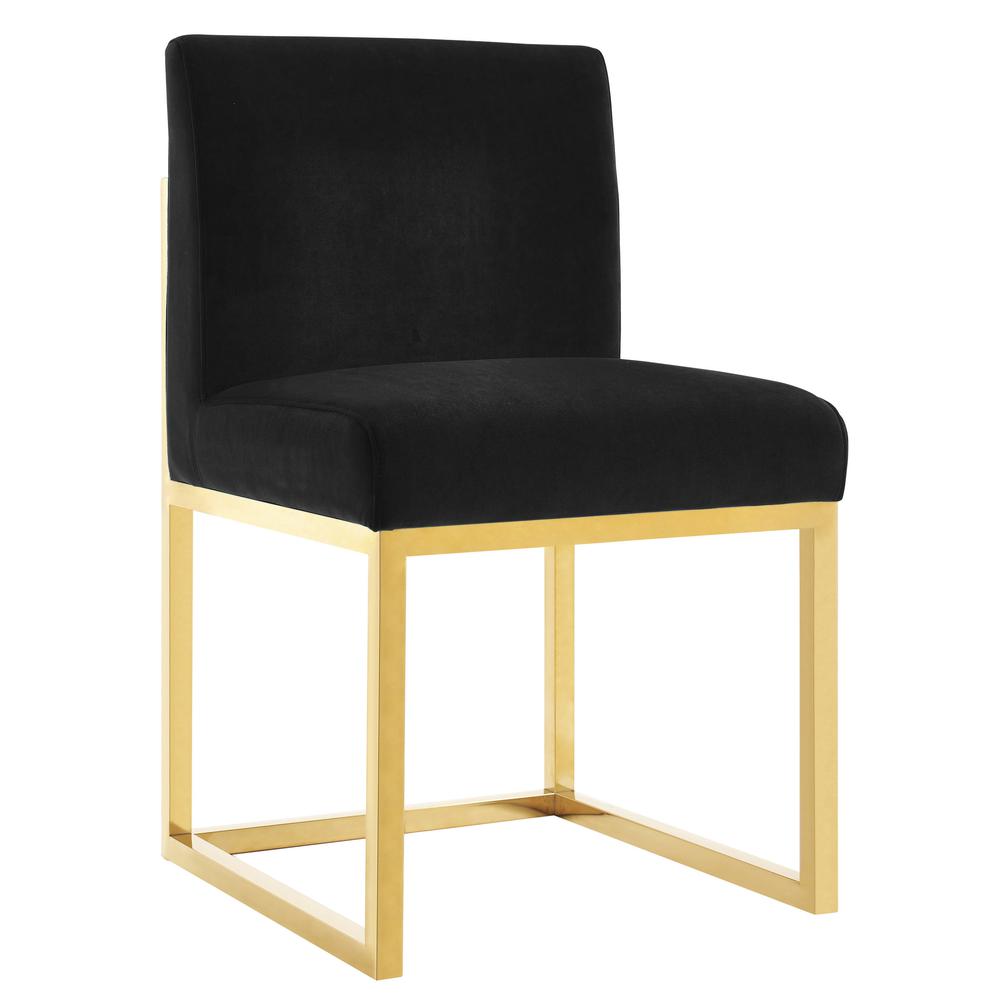 Haute Black Velvet Chair. Picture 6