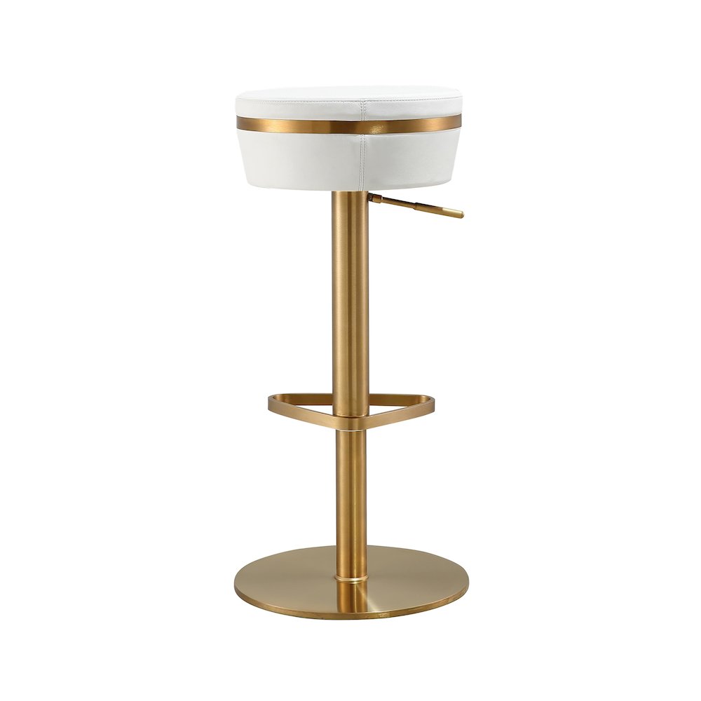 Astro White and Gold Adjustable Stool. Picture 4
