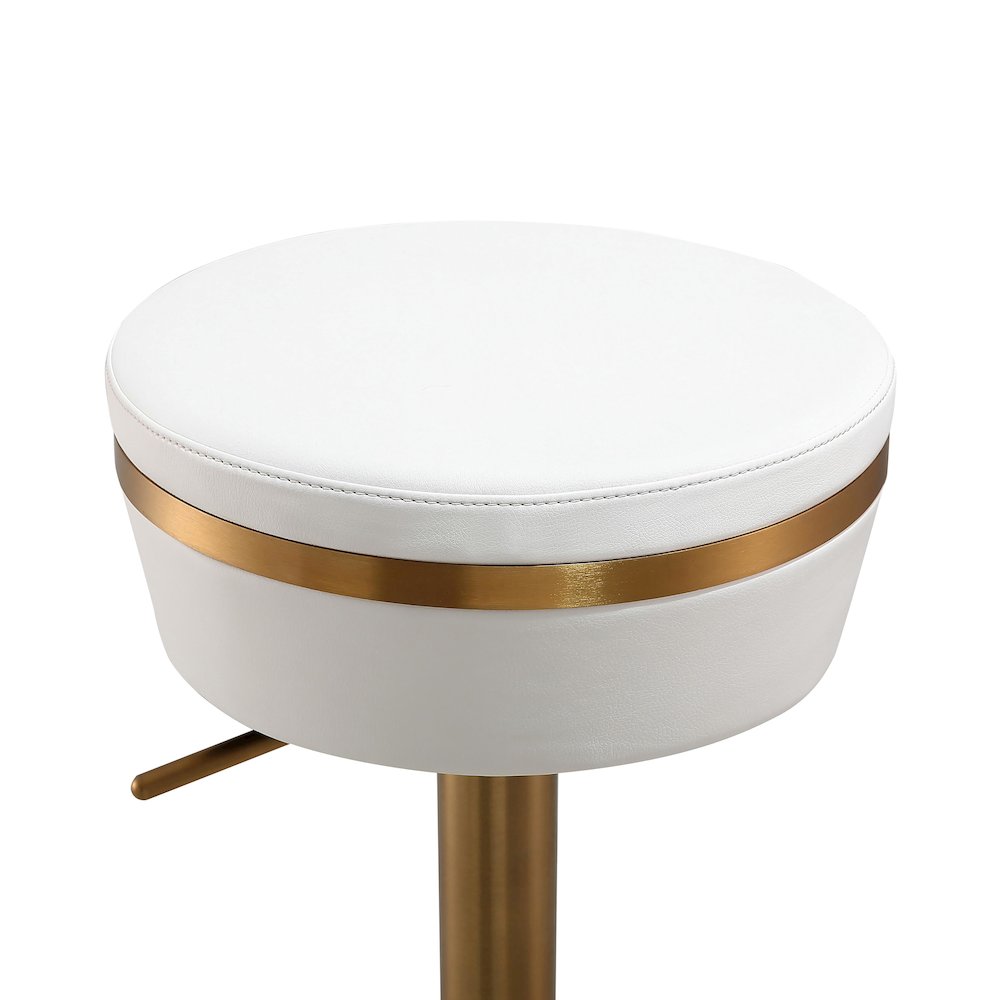 Astro White and Gold Adjustable Stool. Picture 6