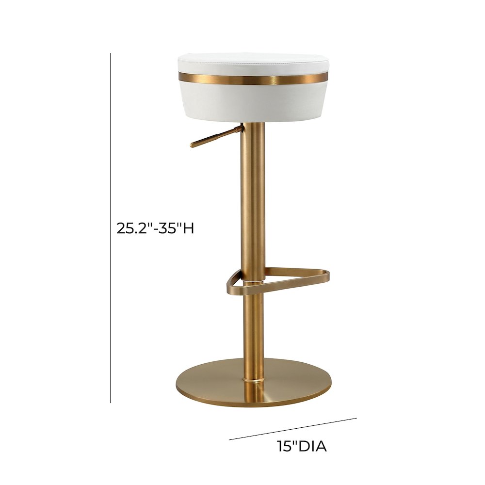 Astro White and Gold Adjustable Stool. Picture 9