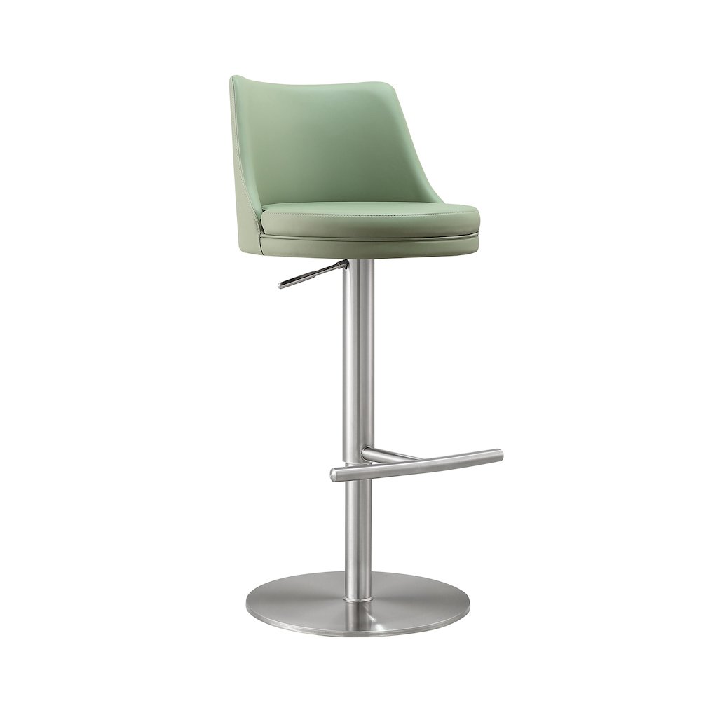Reagan Sea Foam Green and Silver Adjustable Stool. Picture 1