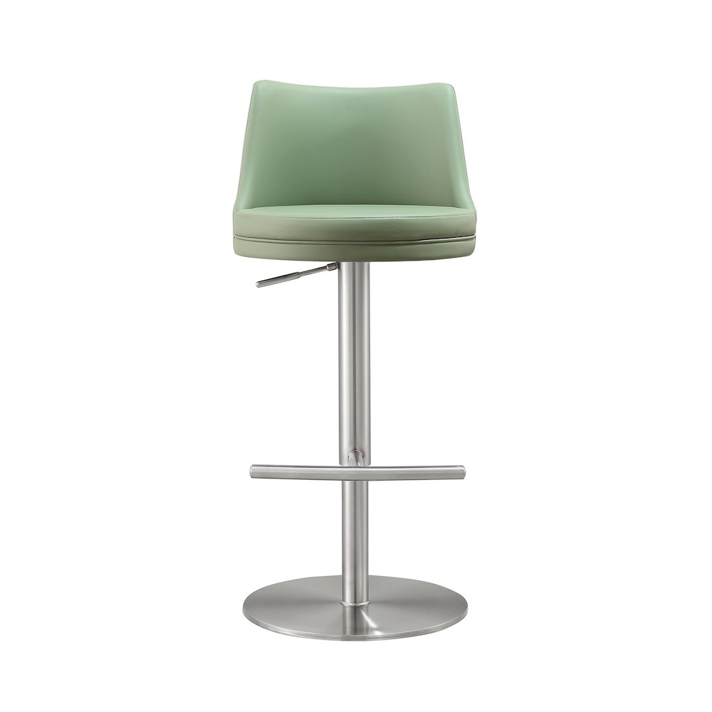 Reagan Sea Foam Green and Silver Adjustable Stool. Picture 3