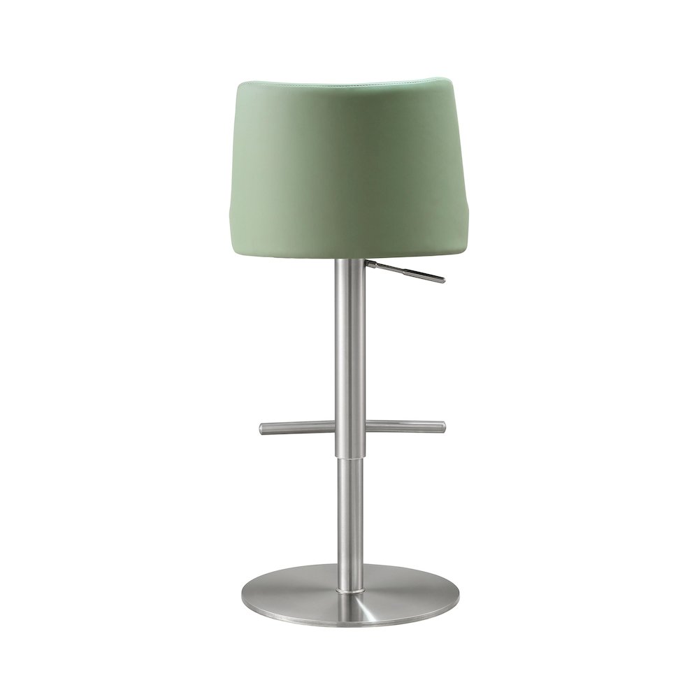 Reagan Sea Foam Green and Silver Adjustable Stool. Picture 4