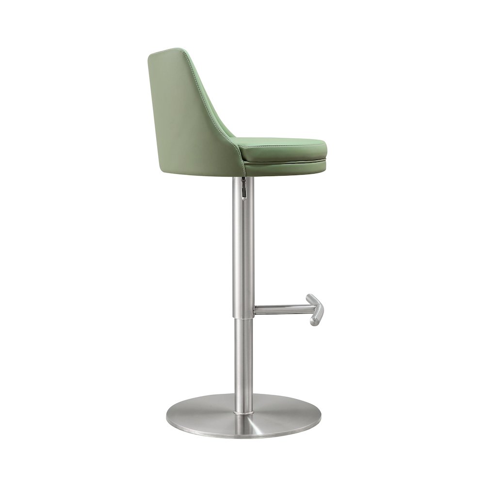 Reagan Sea Foam Green and Silver Adjustable Stool. Picture 5