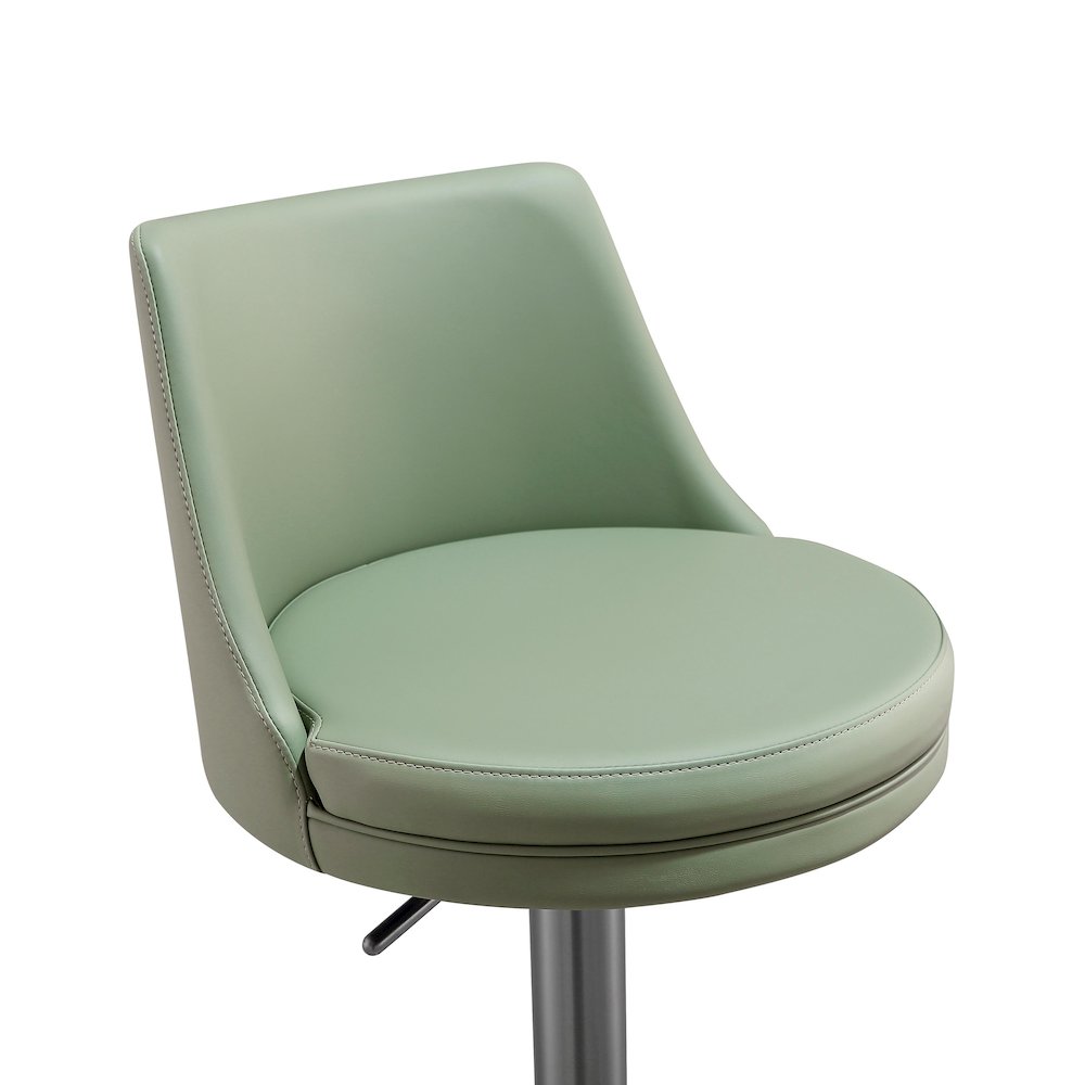 Reagan Sea Foam Green and Silver Adjustable Stool. Picture 6