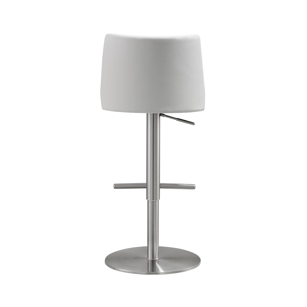 Reagan White and Silver Adjustable Stool. Picture 4