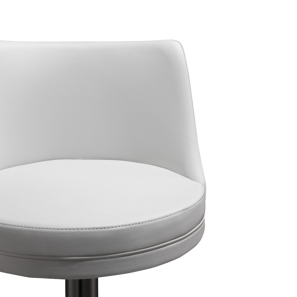 Reagan White and Silver Adjustable Stool. Picture 7
