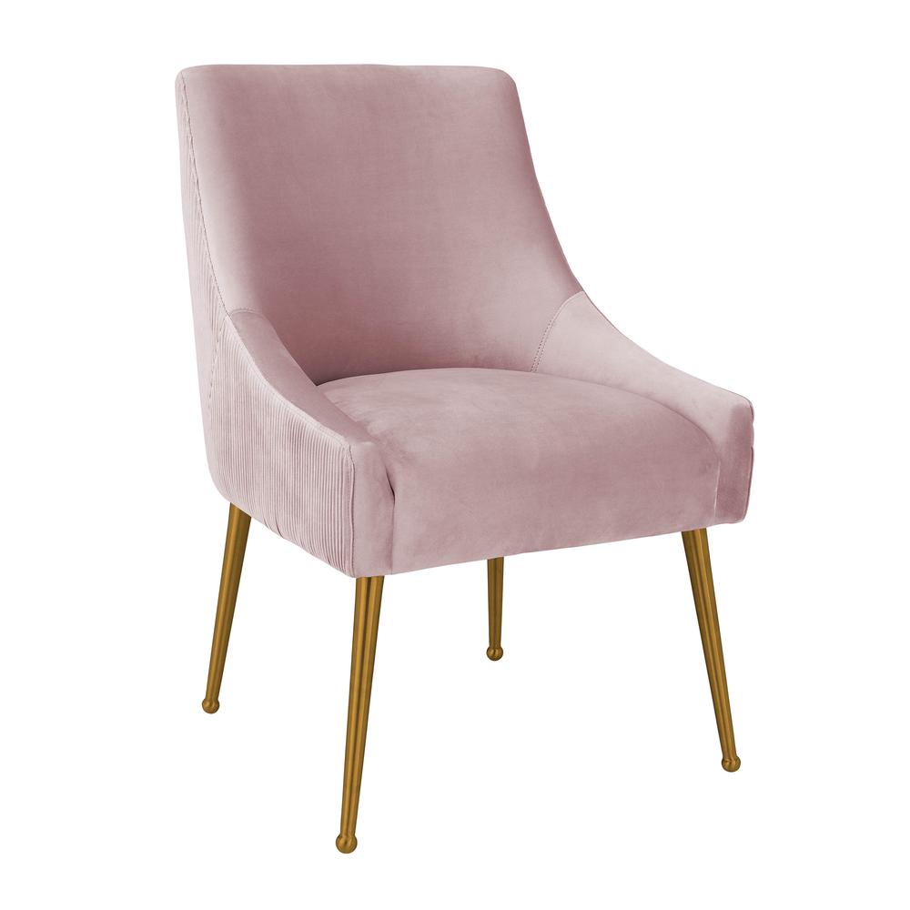 Beatrix Pleated Mauve Velvet Side Chair. Picture 1