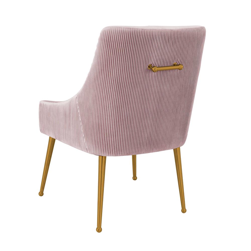 Beatrix Pleated Mauve Velvet Side Chair. Picture 3