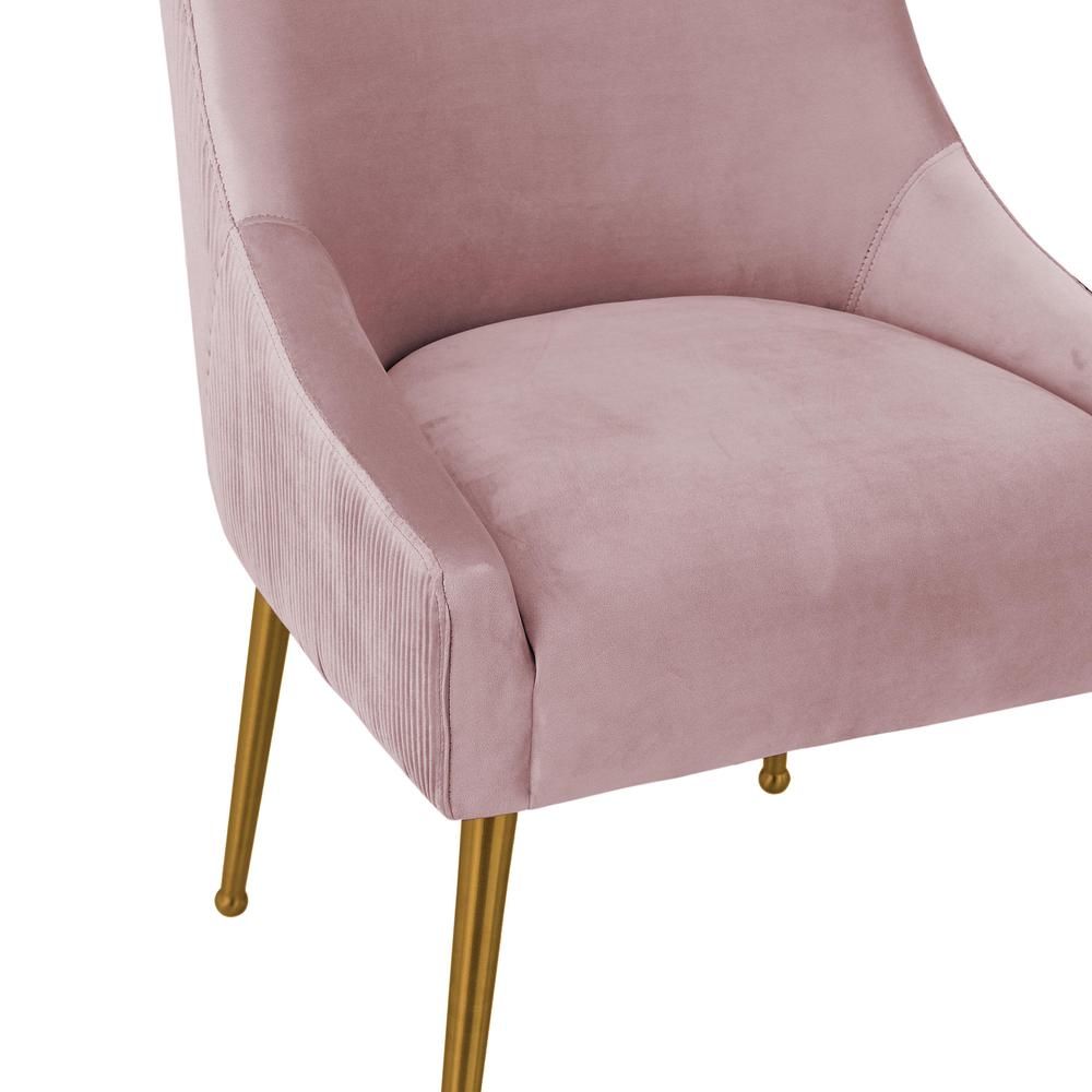 Beatrix Pleated Mauve Velvet Side Chair. Picture 4
