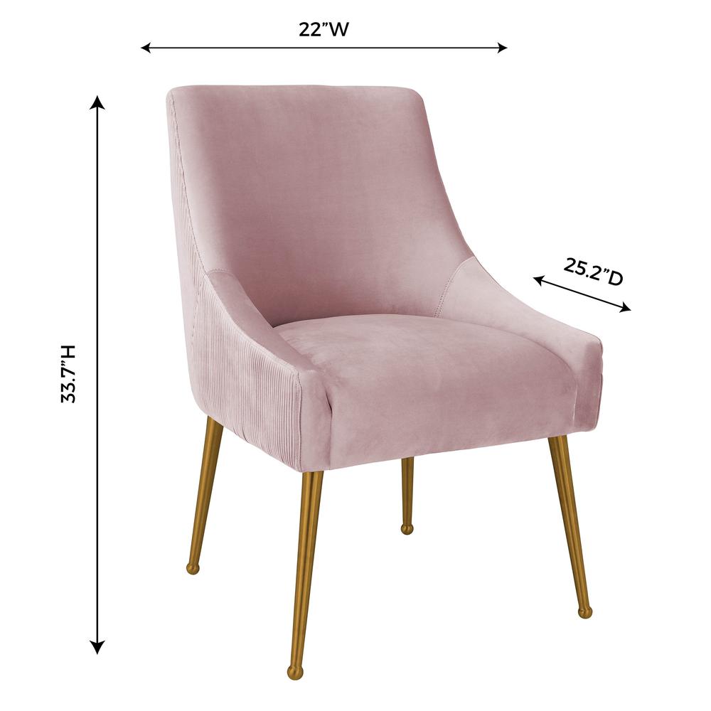 Beatrix Pleated Mauve Velvet Side Chair. Picture 7