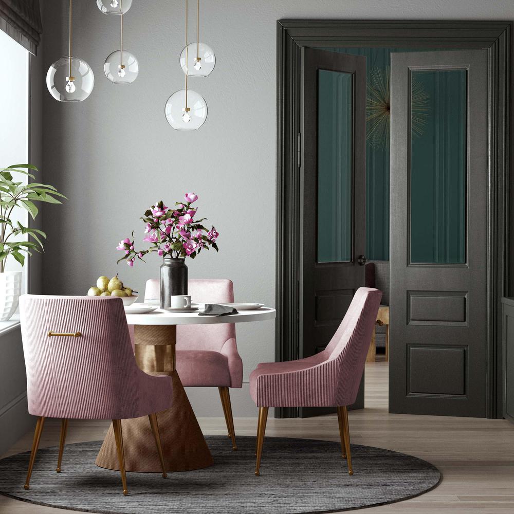 Beatrix Pleated Mauve Velvet Side Chair. Picture 8