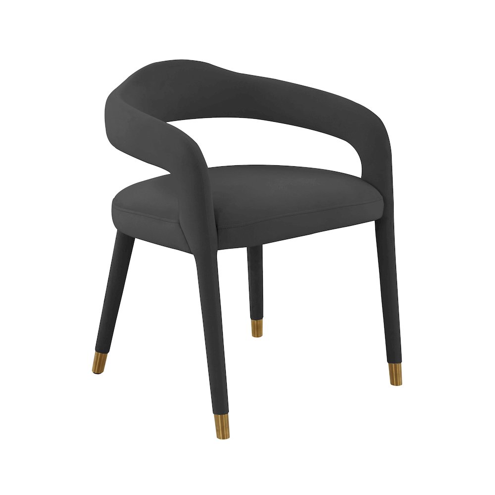 Lucia Black Velvet Dining Chair. Picture 1