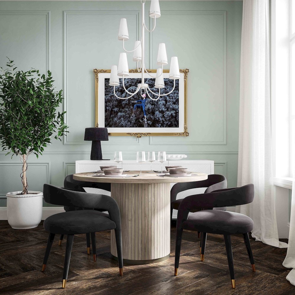 Lucia Black Velvet Dining Chair. Picture 2
