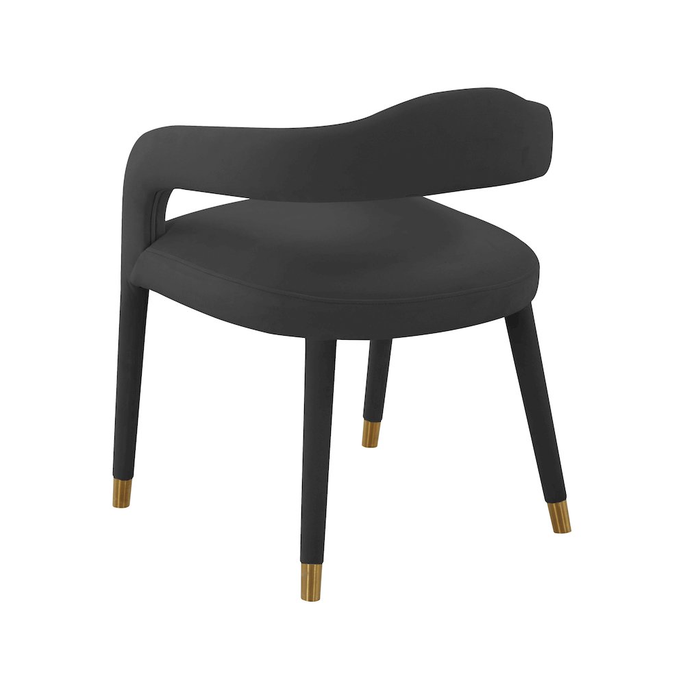 Lucia Black Velvet Dining Chair. Picture 4
