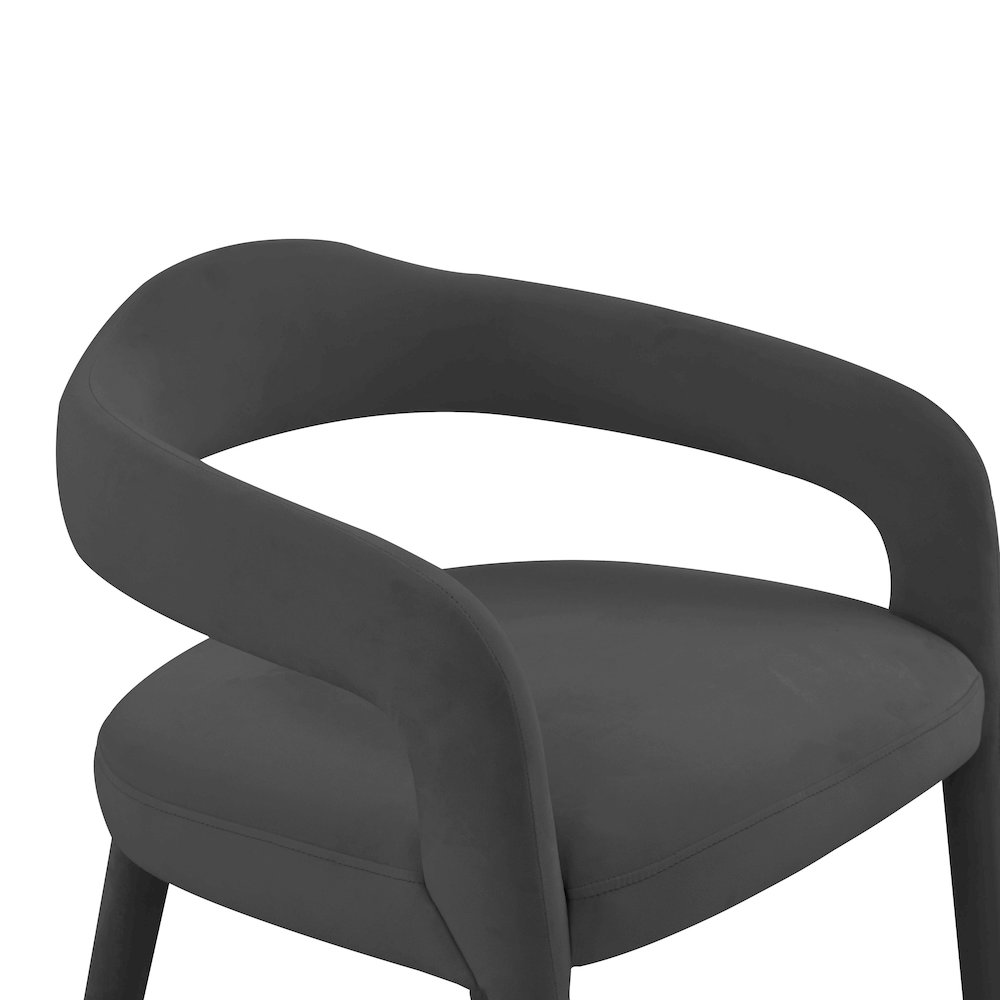 Lucia Black Velvet Dining Chair. Picture 5