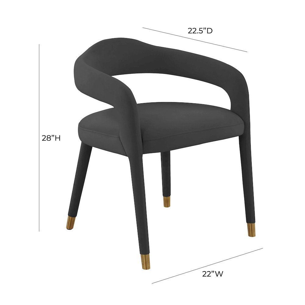 Lucia Black Velvet Dining Chair. Picture 6