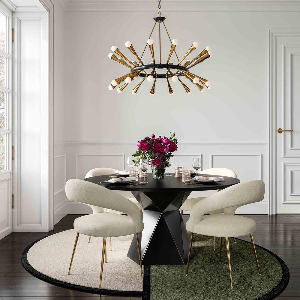 Iris Black Glass Dining Table. Picture 4