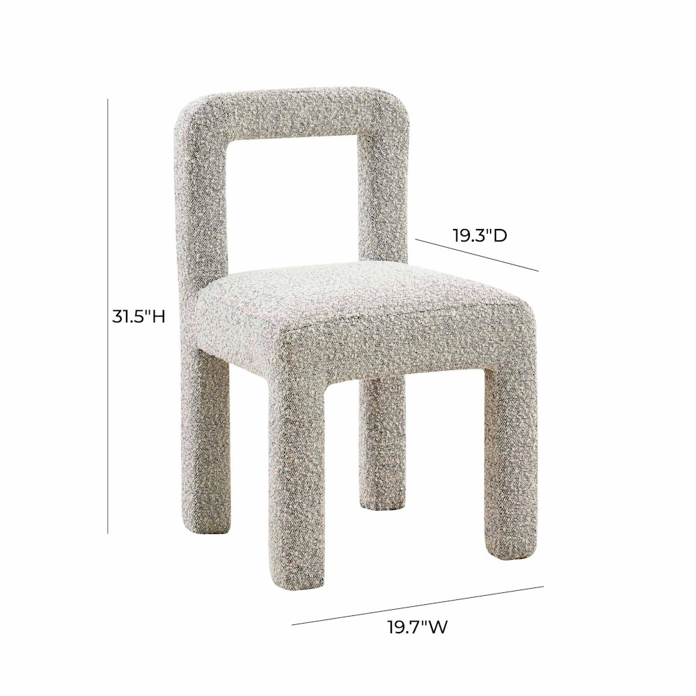 Hazel Grey Boucle Dining Chair. Picture 7