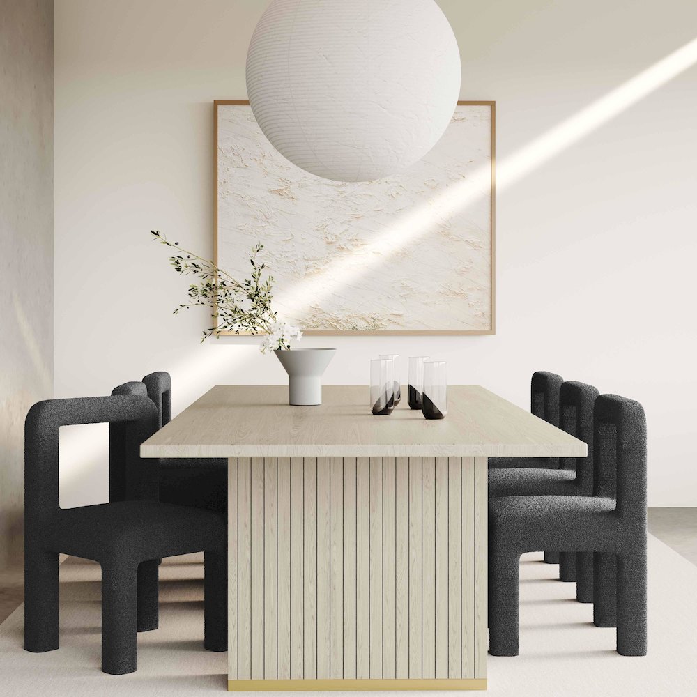 Hazel Black Boucle Dining Chair. Picture 2