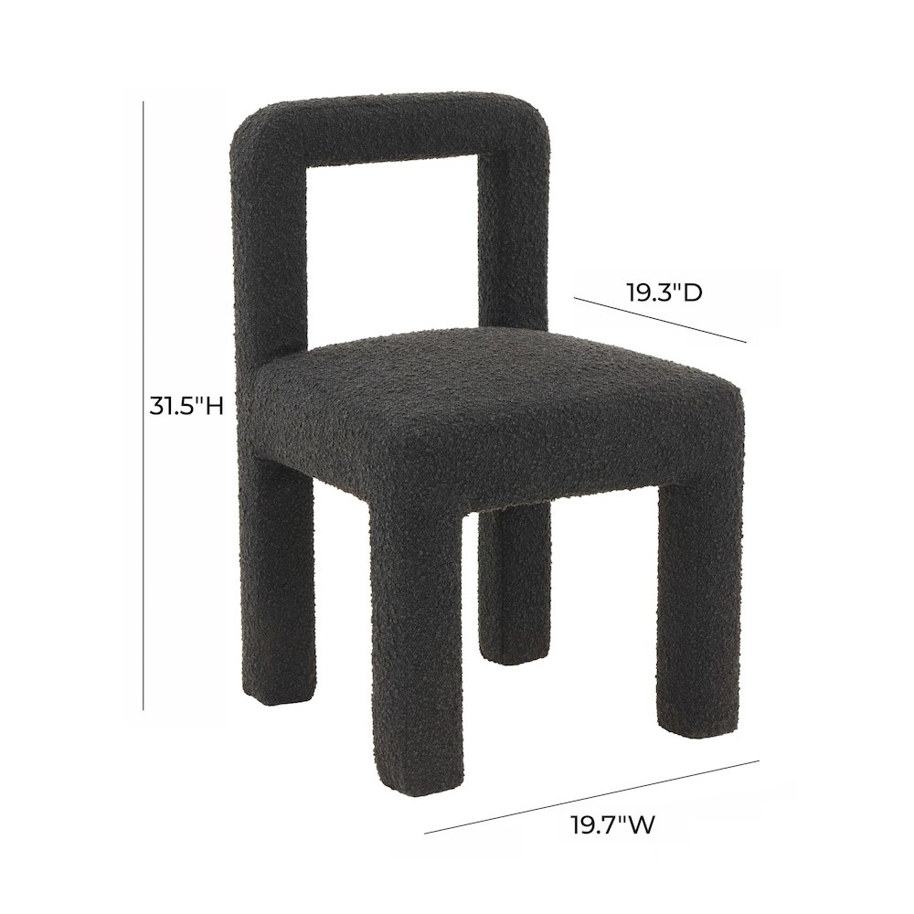 Hazel Black Boucle Dining Chair. Picture 8