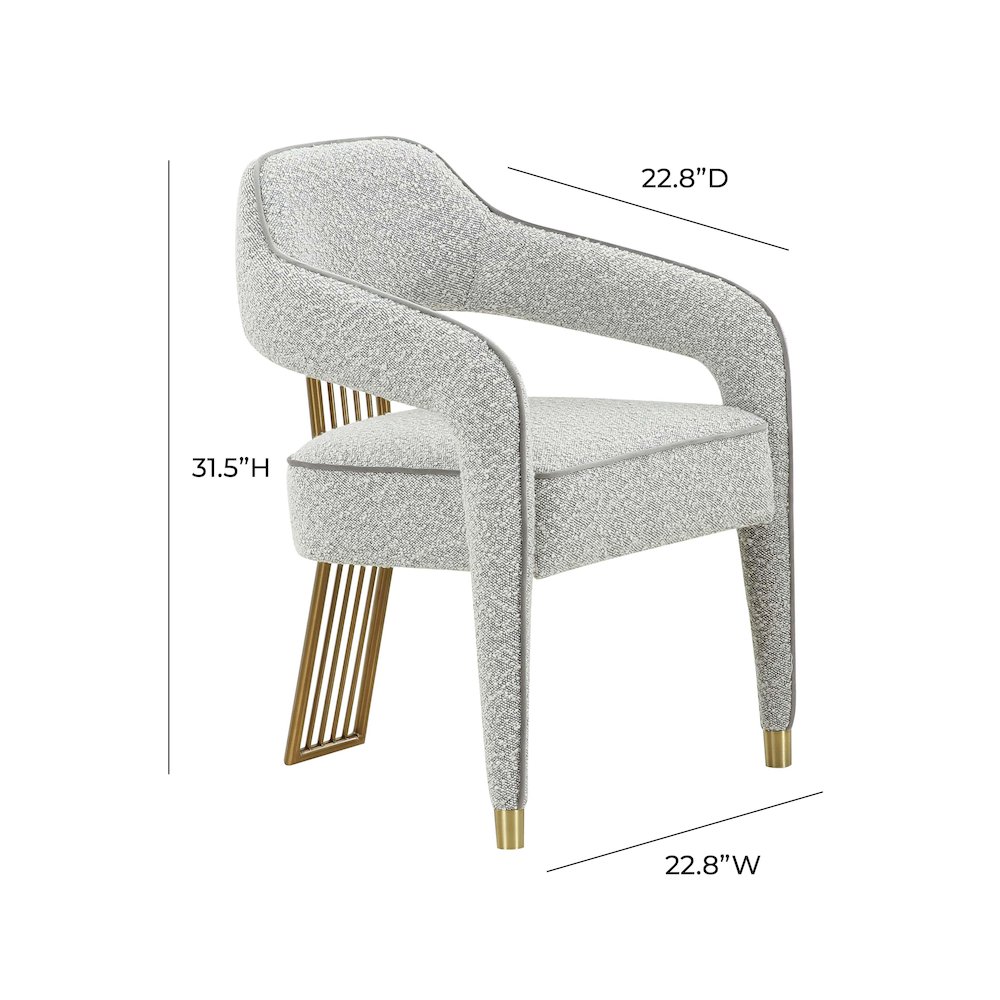Corralis Speckled Grey Boucle Dining Chair. Picture 6