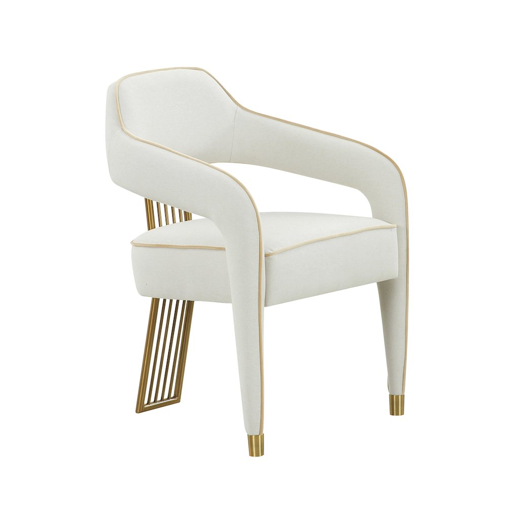 Corralis Cream Performance Linen Dining Chair. Picture 1