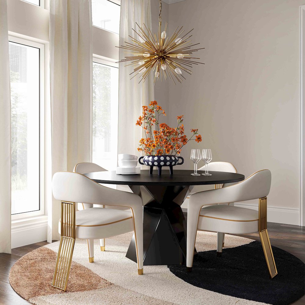Corralis Cream Performance Linen Dining Chair. Picture 2